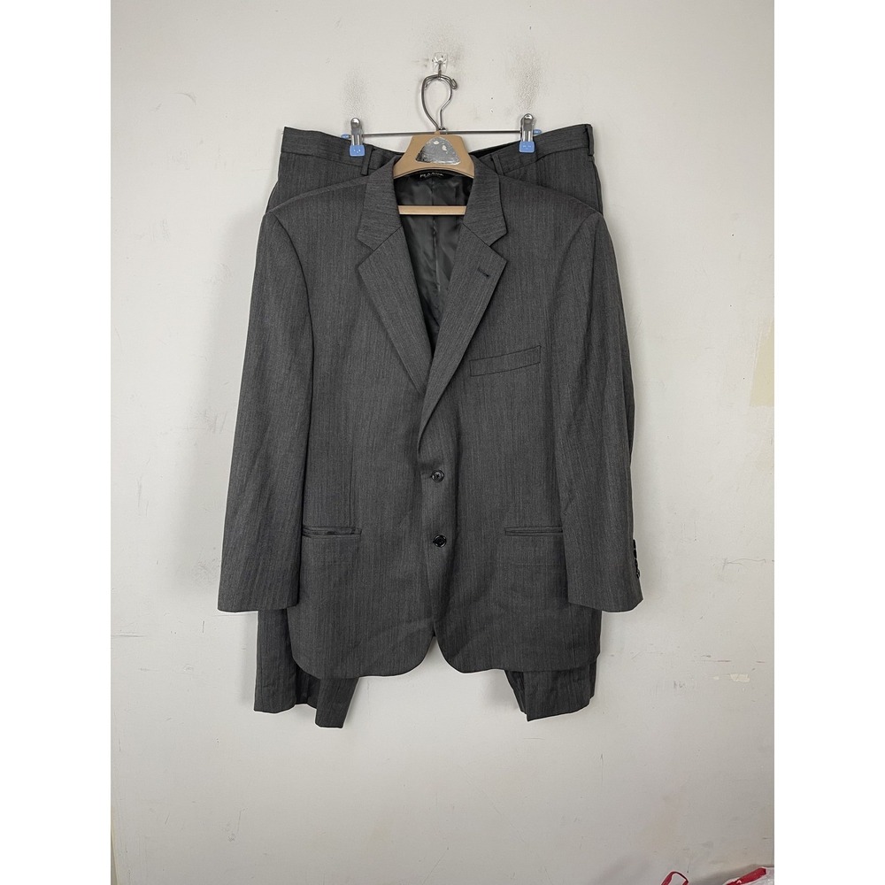 Jos‎ A Bank Mens Suit 46S Jacket 35x28 Pants Gray 100% Wool Pinstripe Signature